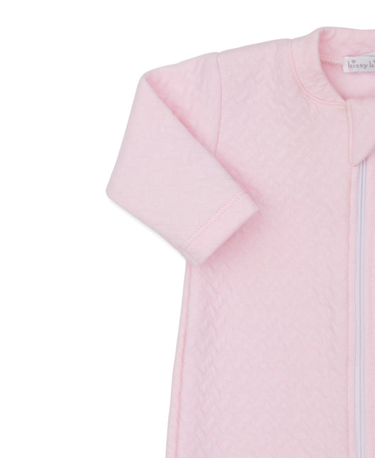 Classic Jacquards Zip Footie, Pink