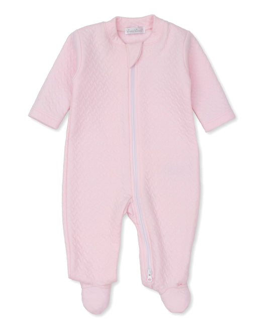 Classic Jacquards Zip Footie, Pink