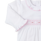 Smocked White Footie with Pink CLB Summer 24