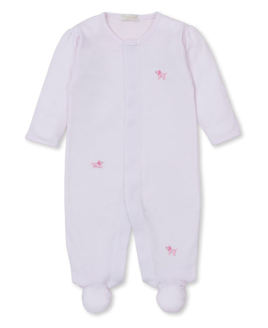 Premier Puppies Embroidered Footie, Pink Stripe