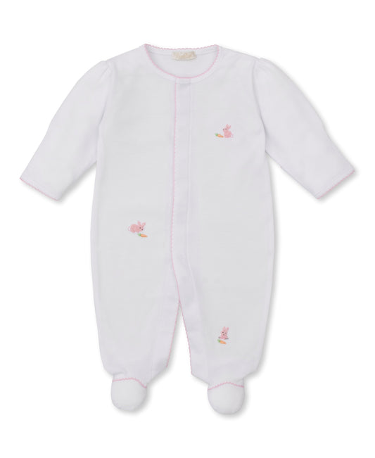 Premier Pink Baby Bunny Patch Embroidered Footie