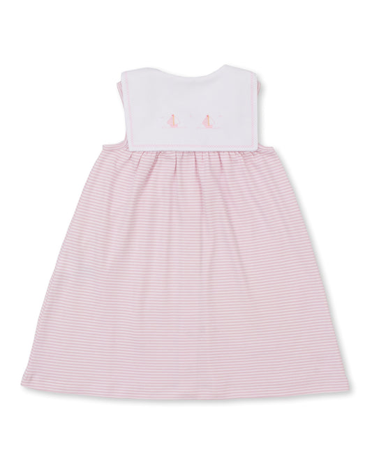 Saturday Regatta Sailboat Pink Stripe Dress