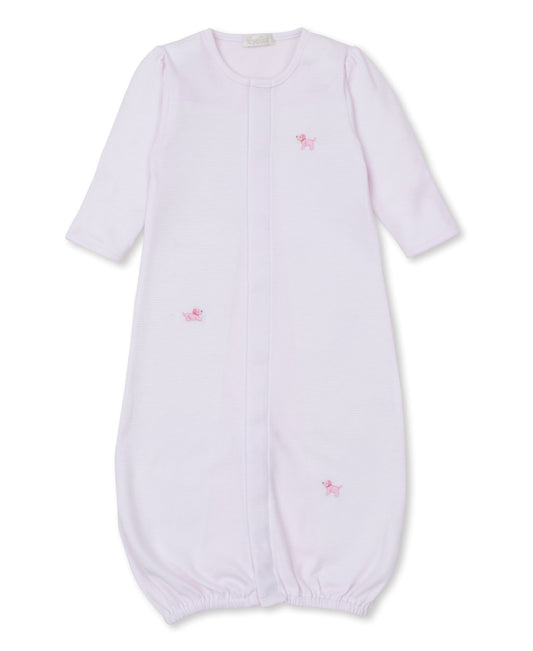 Premier Puppies Embroidered Converter Gown, Pink Stripe