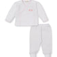 Baby Sheep White w/ Pink Trim Cross Tee & Pant Set