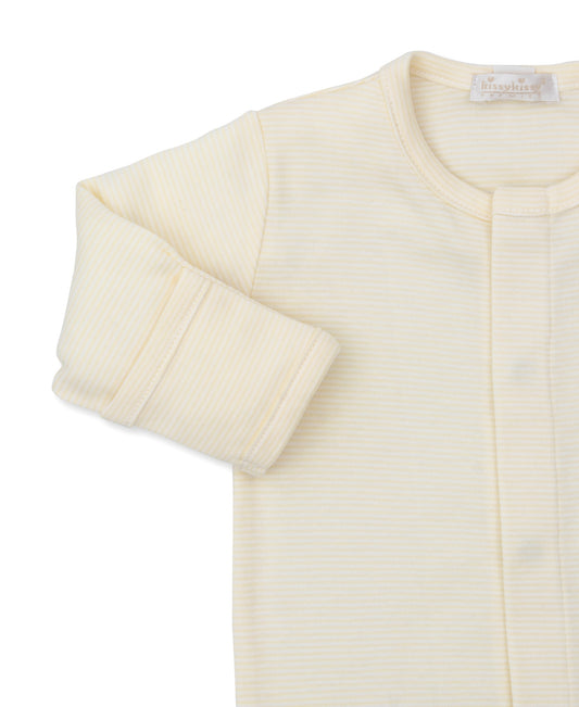 Bee Hive Yellow Stripe Embroidered Footie