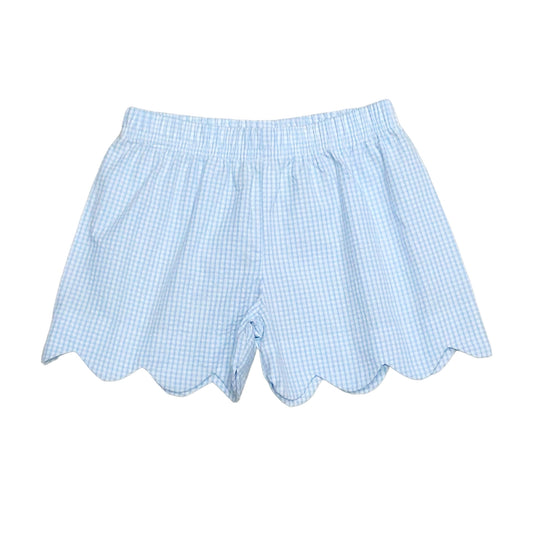Kendall Shorts, Light Blue Mini Check Seersucker