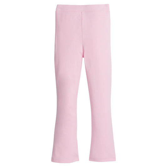 Little English classic light pink knit leggings with flared leg for girls