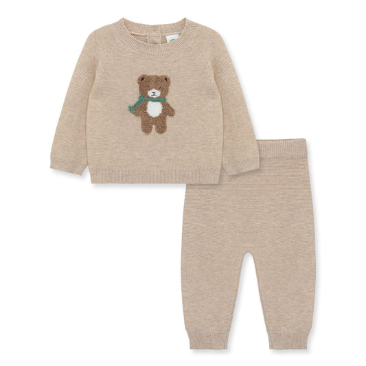 Bear 2 Piece Tan Sweater Pant Set