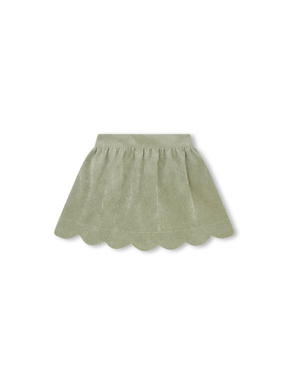 Susie Scallop Skirt, Sweetgrass Corduroy