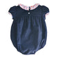 Navy Blue Corduroy Cherries Girl's Bubble