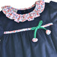 Navy Blue Corduroy Cherries Girl's Bubble