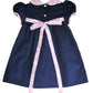 Navy Blue Corduroy Cherries Girl's Float Dress