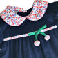 Navy Blue Corduroy Cherries Girl's Float Dress