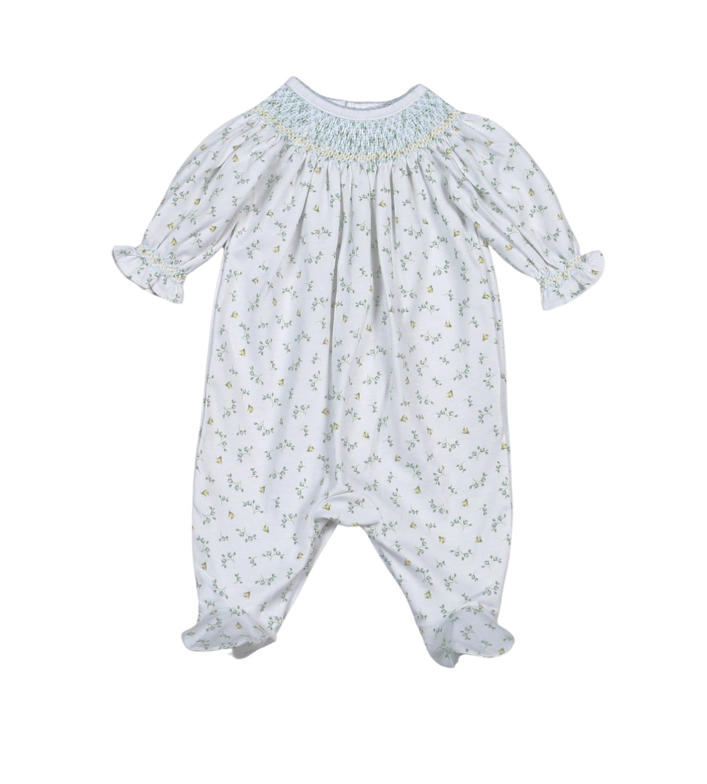 Mia Floral Smocked Bishop Footie