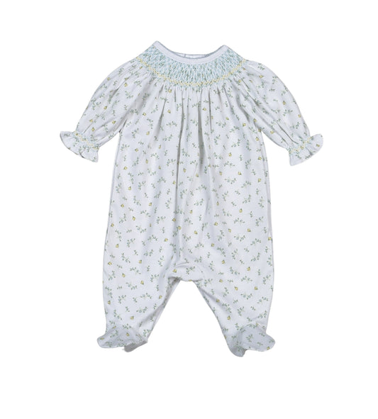 Mia Floral Smocked Bishop Footie