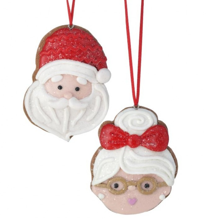 Ornament, Mr. or Mrs. Claus Face (sold individually) JUST MS CLAUS