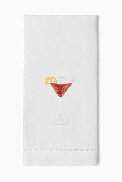 Hand Towel with Manhattan Cocktail