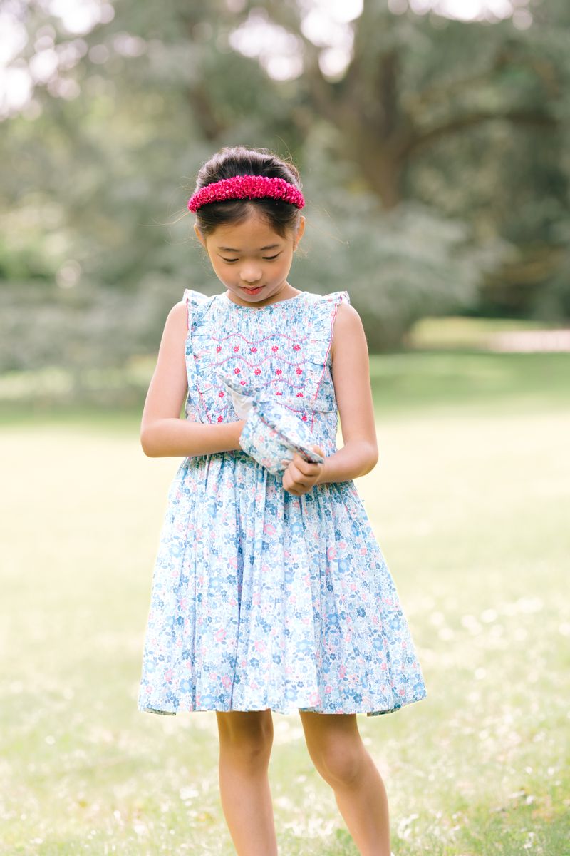 Marguerite Blue Floral Sleeveless Dress