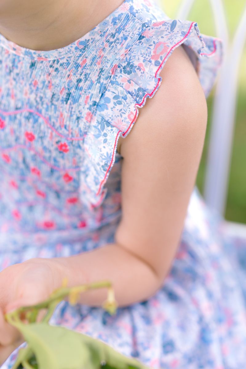 Marguerite Blue Floral Sleeveless Dress