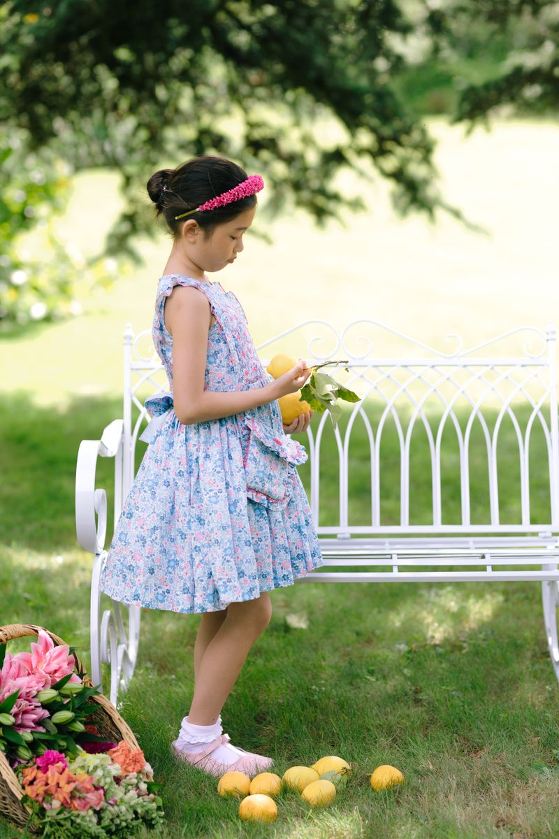 Marguerite Blue Floral Sleeveless Dress