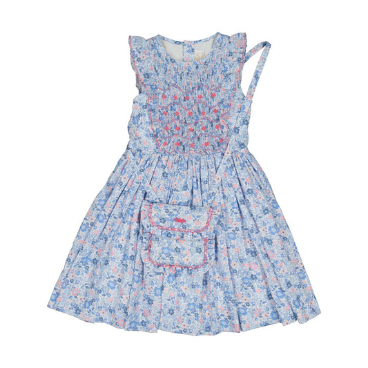 Marguerite Blue Floral Sleeveless Dress