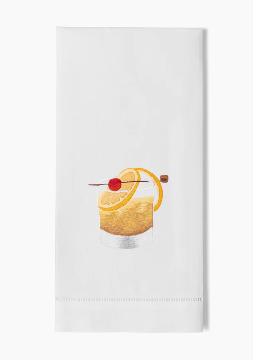 Hand Towel with Old Fashioned Cocktail
