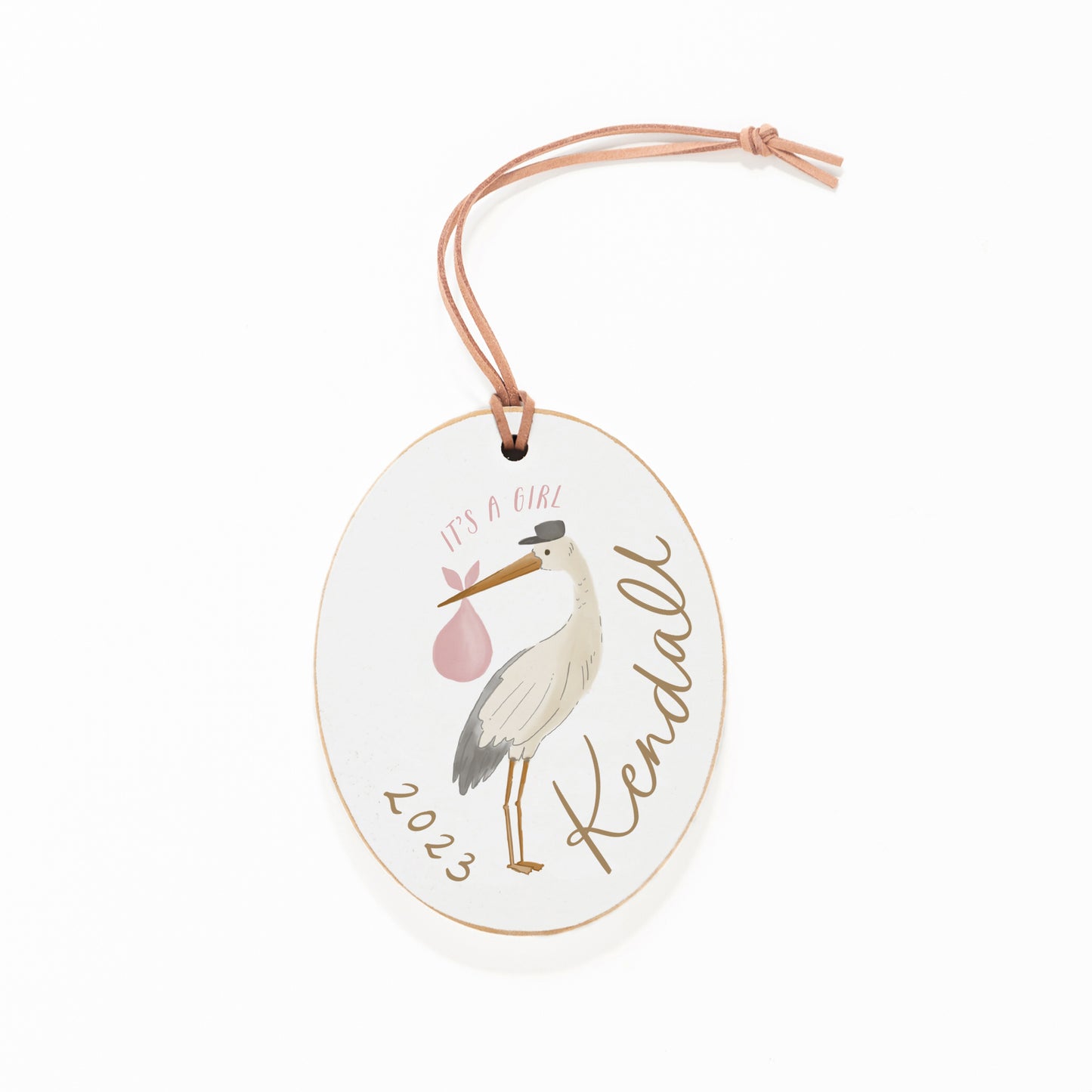 Ornament, Pink Stork