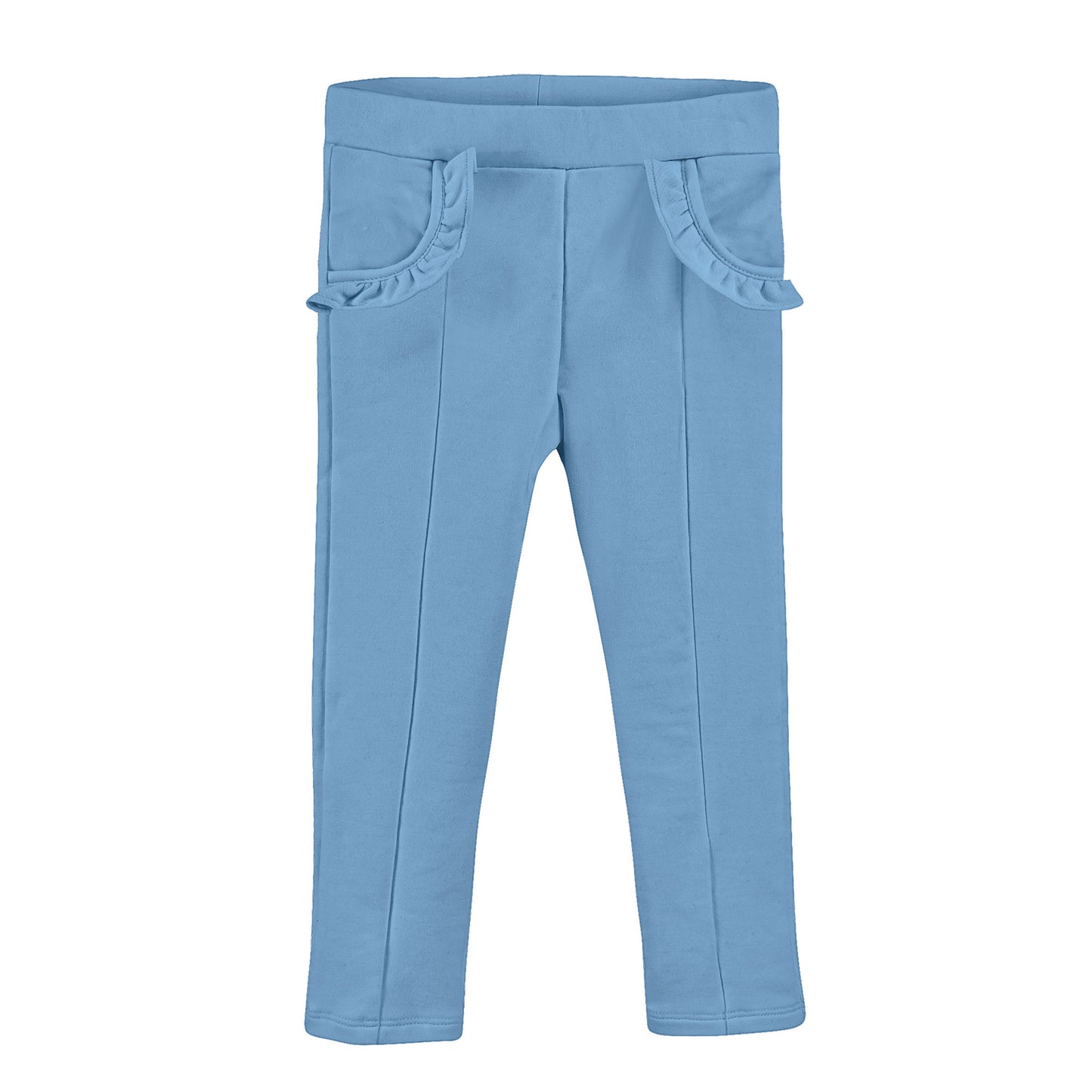 Light Blue French Terry Ruffle Pocket Pants