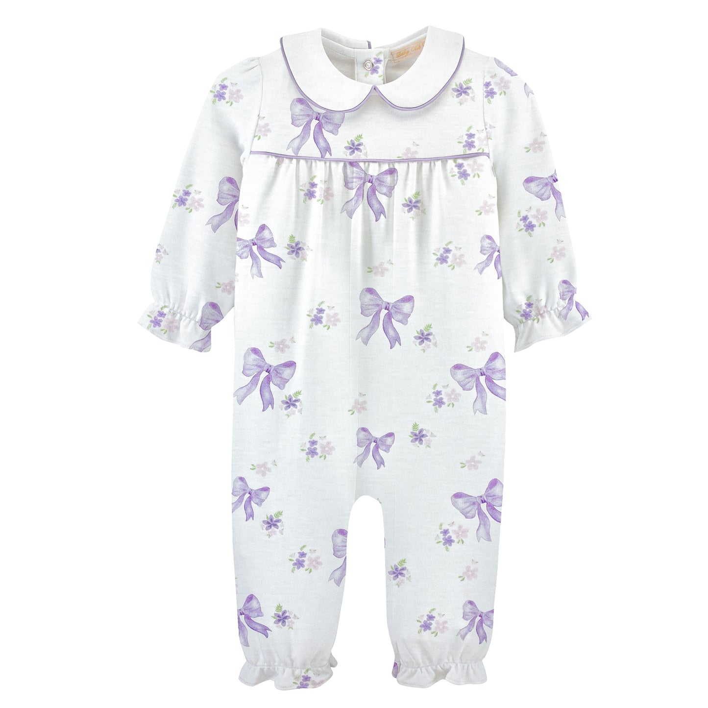 Printed Playsuit, Lavender Bows