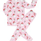 Girl's Jolly Santa Print Pink Pajama Set