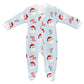 Boy's Jolly Santa Blue Zipper Footie