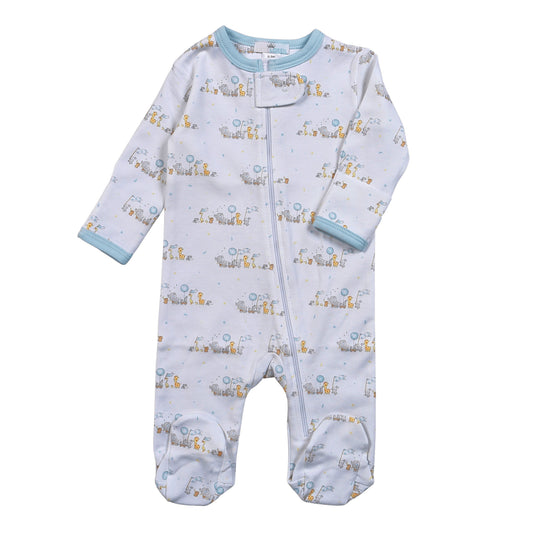 Blue Baby Parade Zip Footie