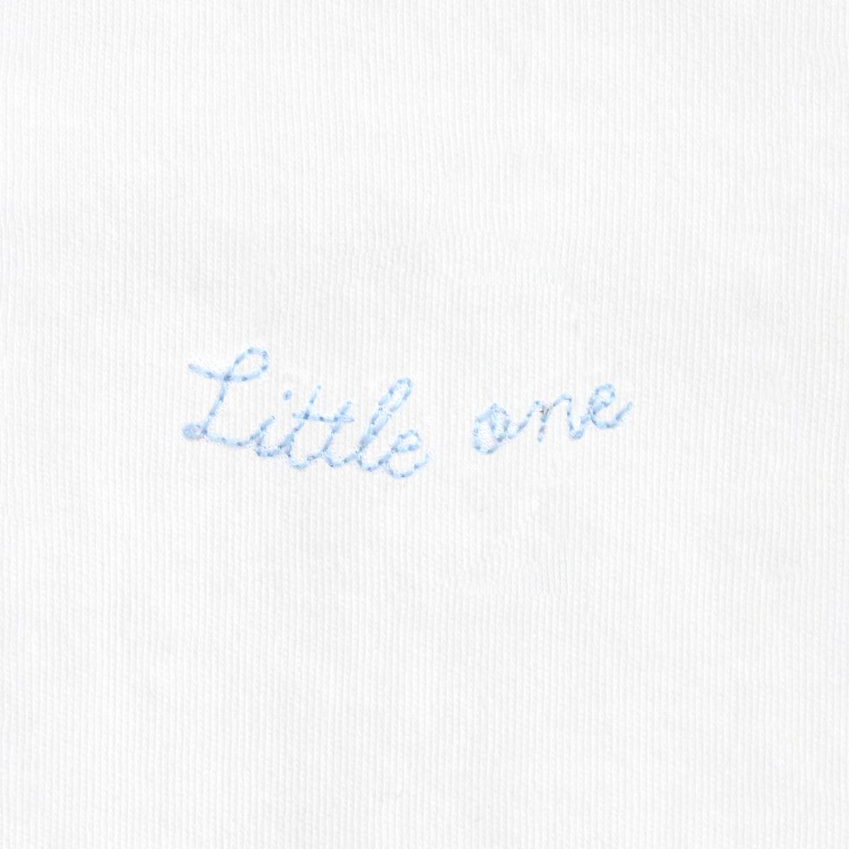 Boy's Little One Embroidered Collar Blue Gingham Footie