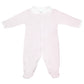 Girl's Little One Embroidered Collar Pink Gingham Footie