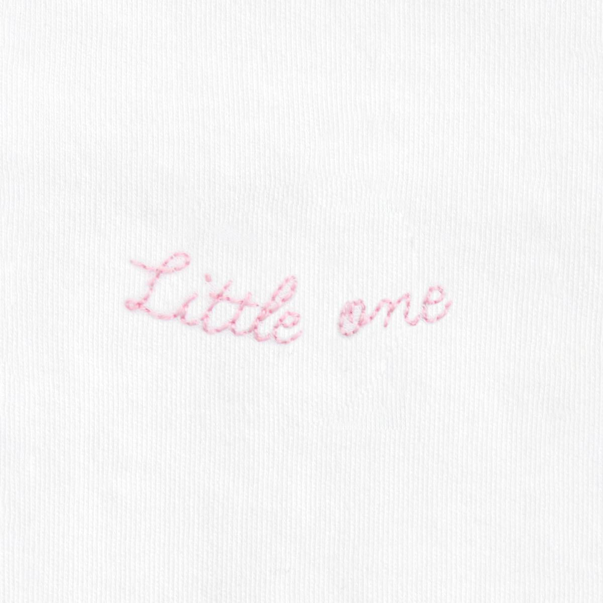 Girl's Little One Embroidered Collar Pink Gingham Footie