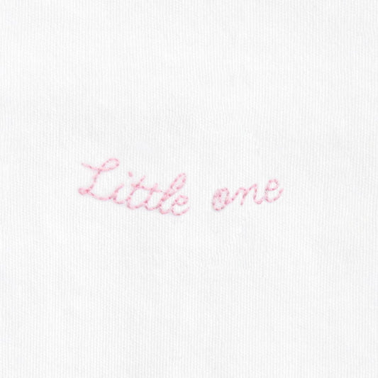 Girl's Little One Embroidered Collar Pink Gingham Footie