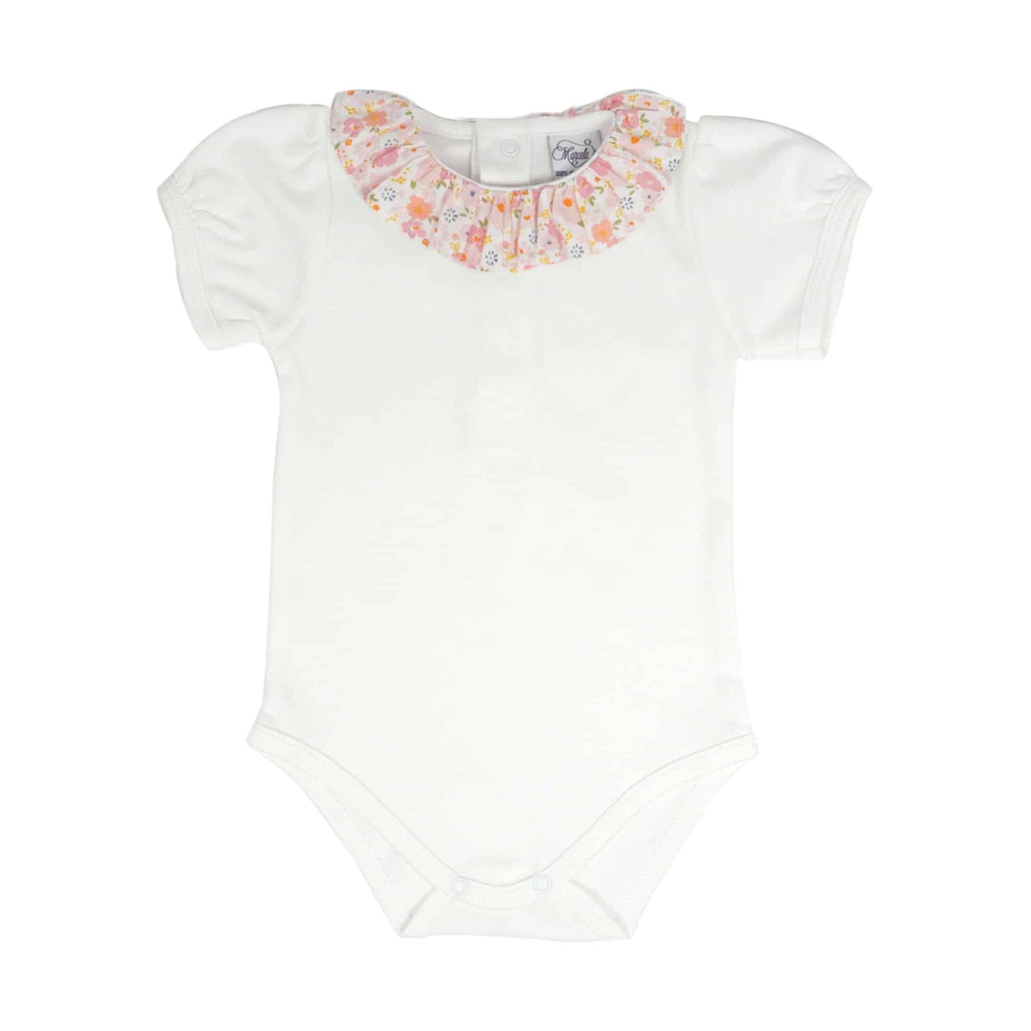 Peach Poppies Poplin Cotton Onesie Set