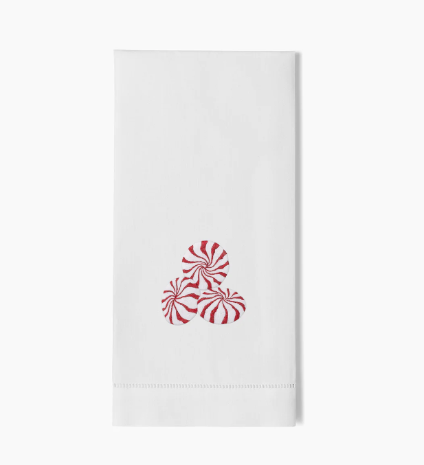Hand Towel with Peppermint Candies