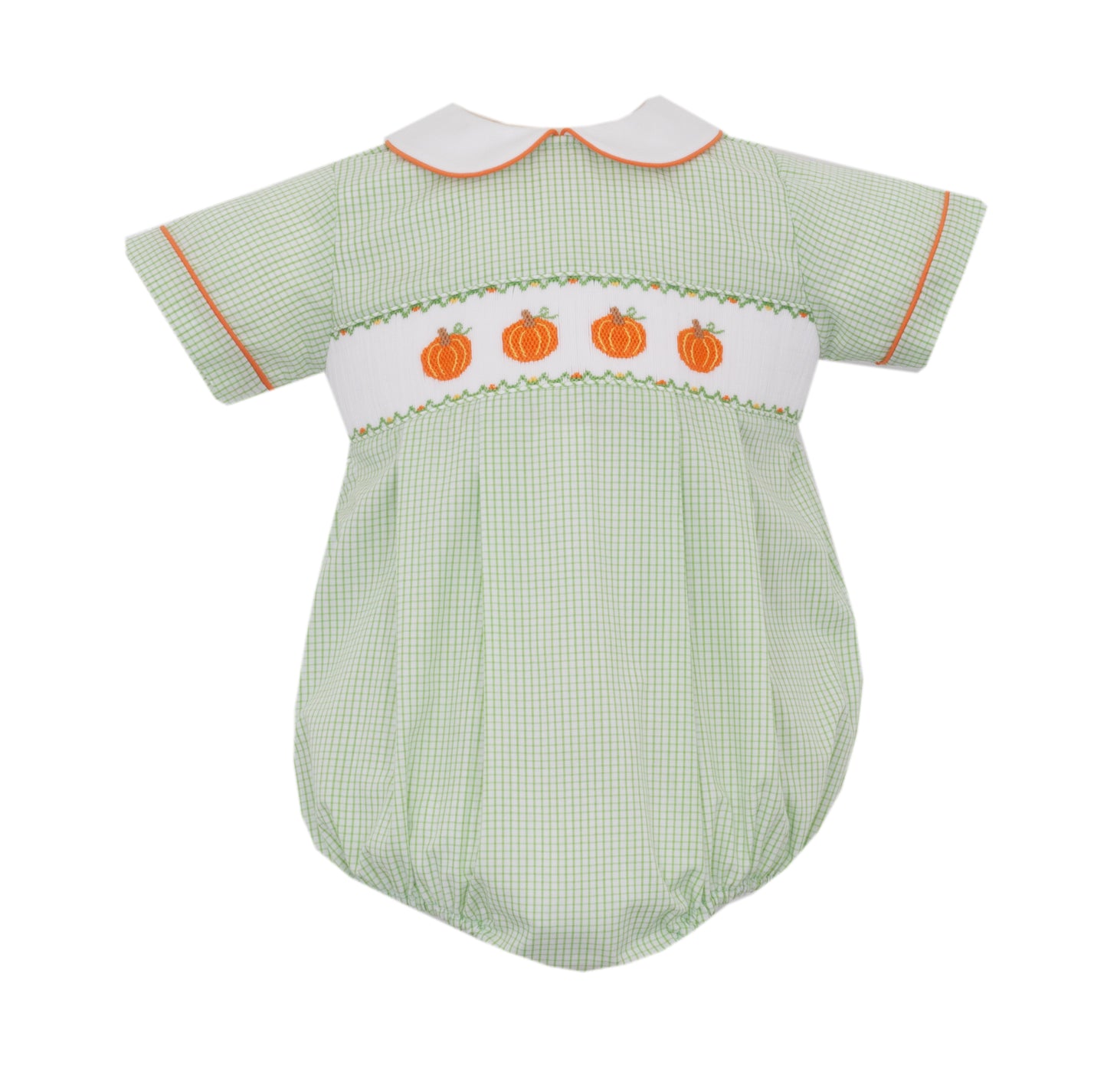 green baby bubble with pumpkins 