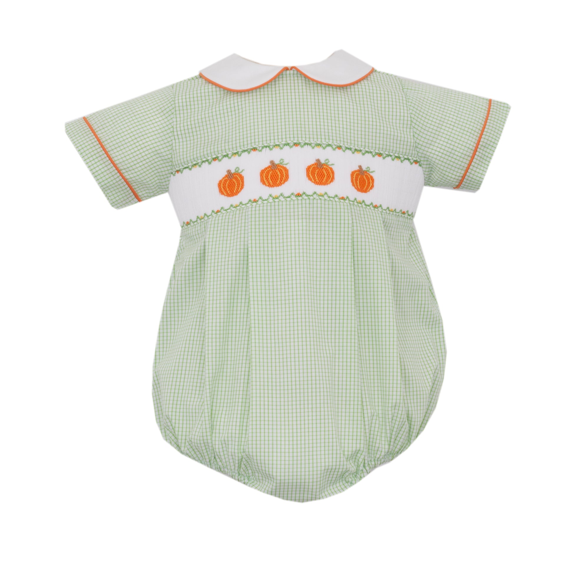 green baby bubble with pumpkins 