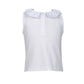 Pink Trim Ruffle Collar Sleeveless Shirt