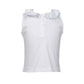 Blue Trim Ruffle Collar Sleeveless Shirt