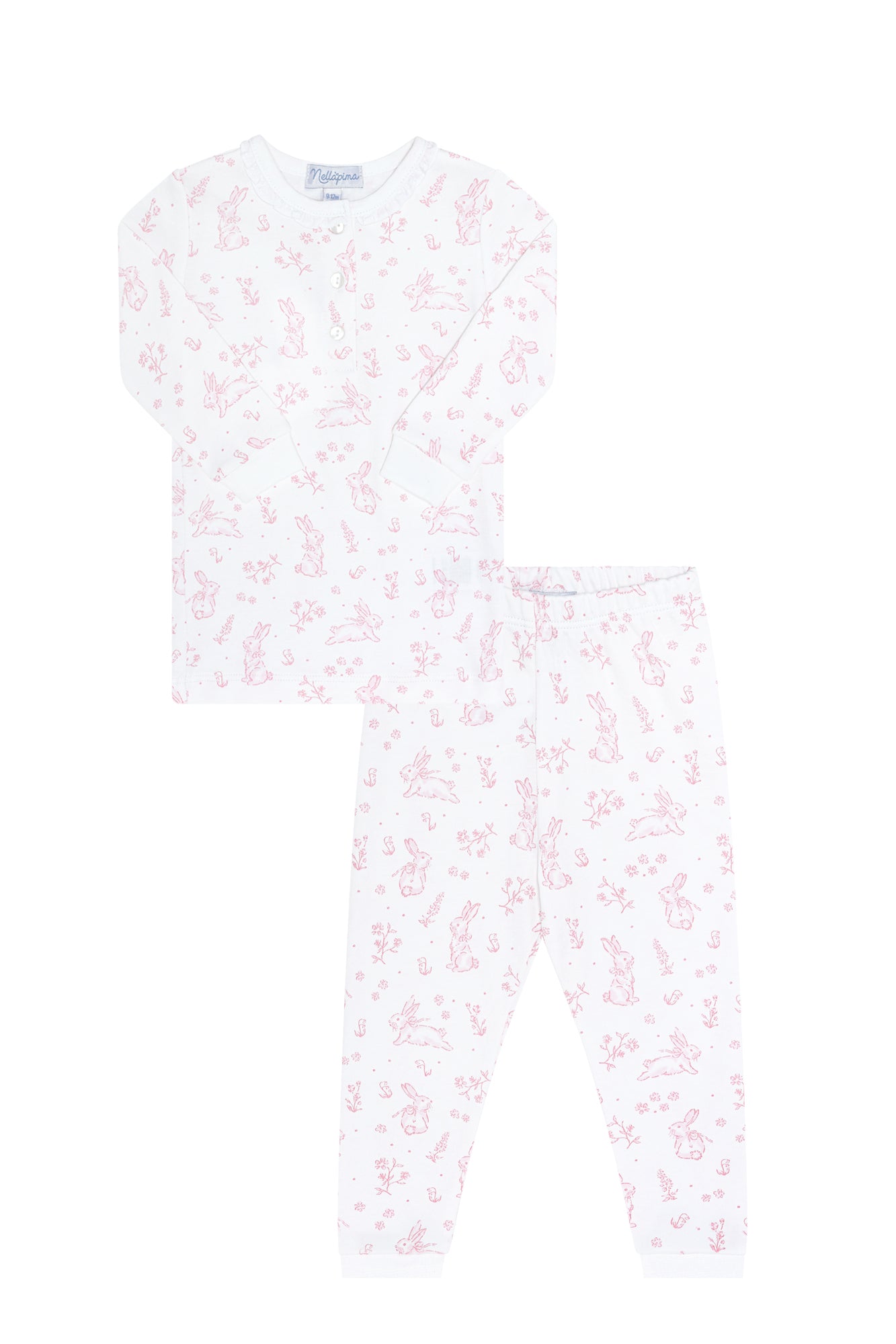 Pink Bunny Toile Pajama Set