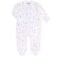 Pink Bunny Toile Zipper Footie