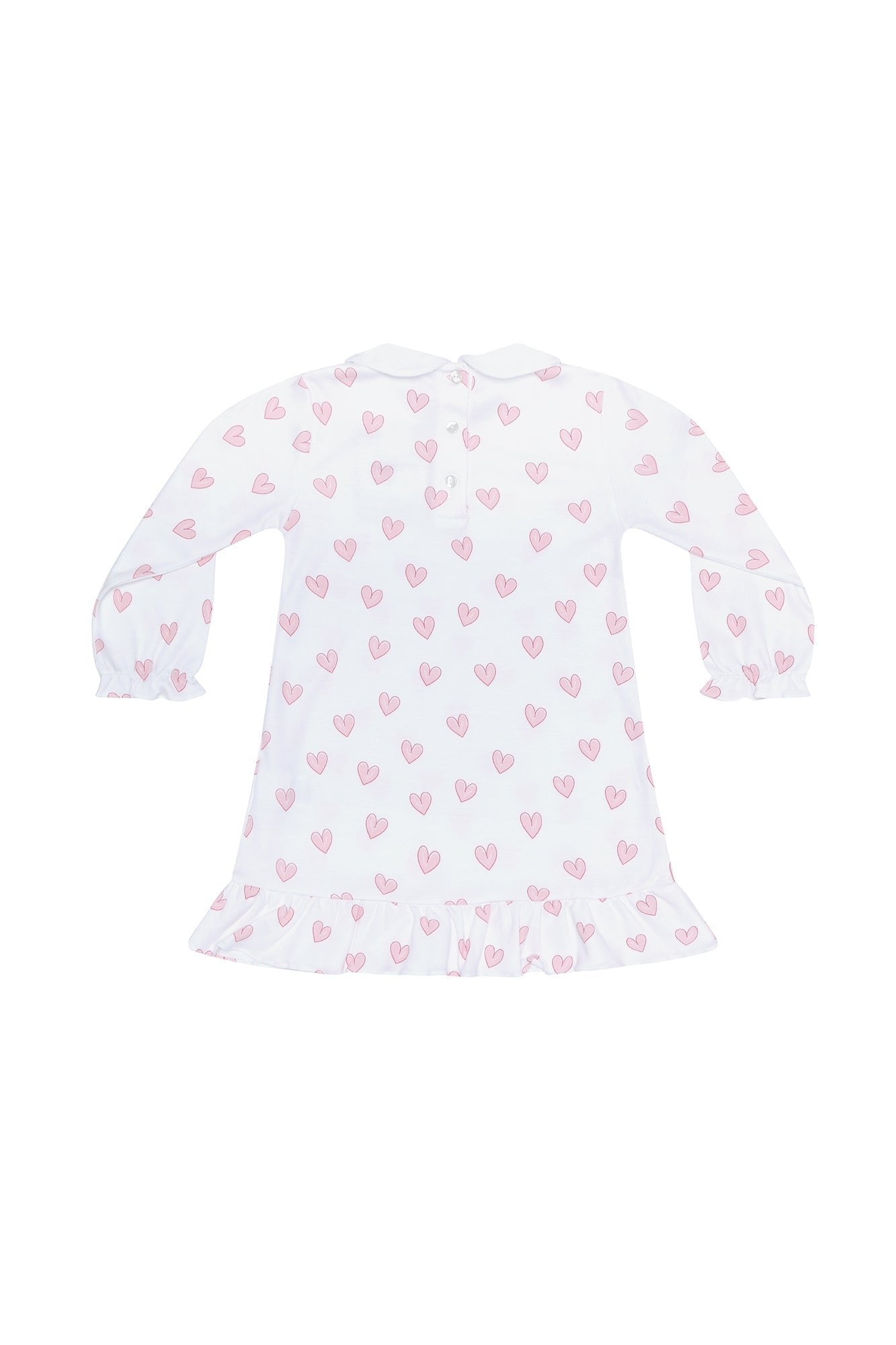 Pink Heart Print Long Sleeve Playtime Dress