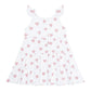 Pink Heart Print Sleeveless Ruffle Dress