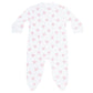 Pink Heart Print Zipper Footie