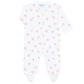 Pink Heart Print Zipper Footie