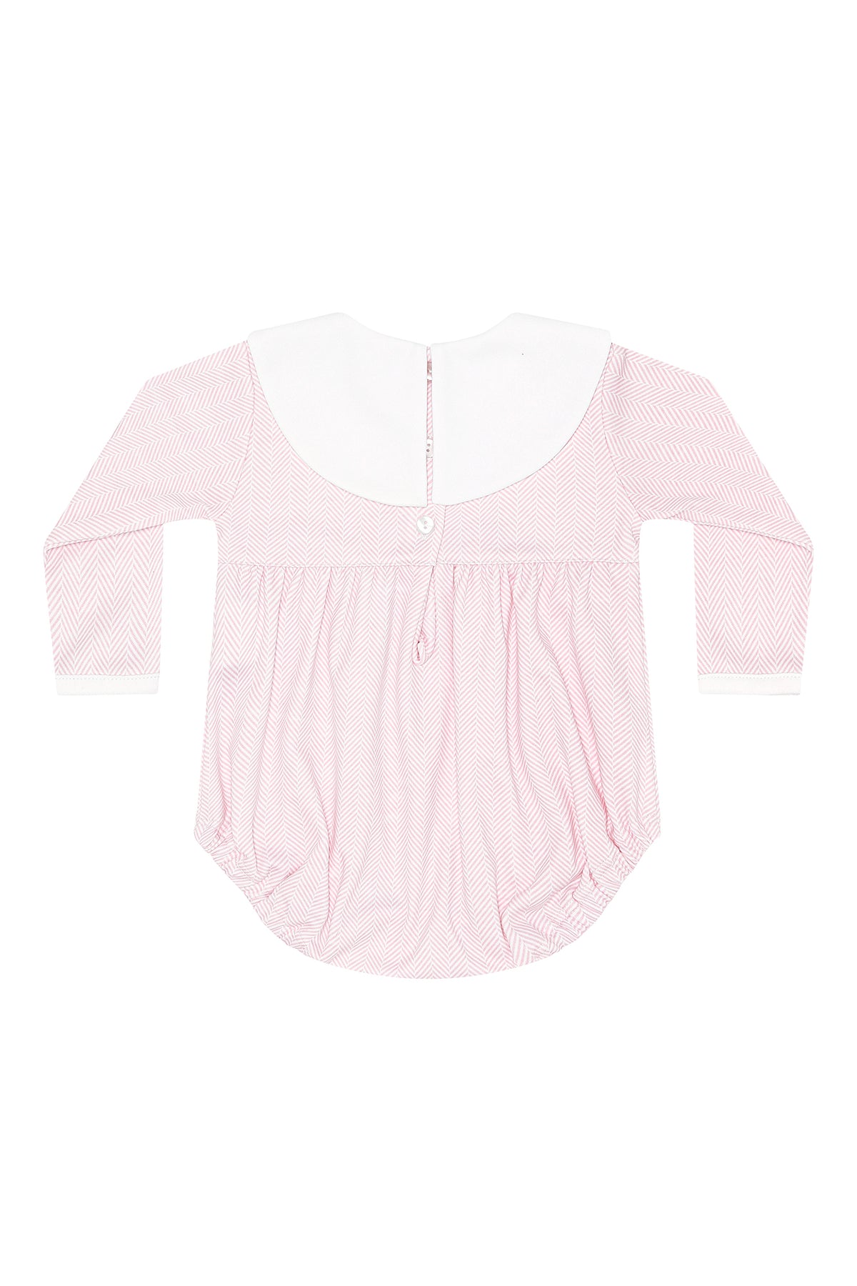 Pink long-sleeve top on a white background