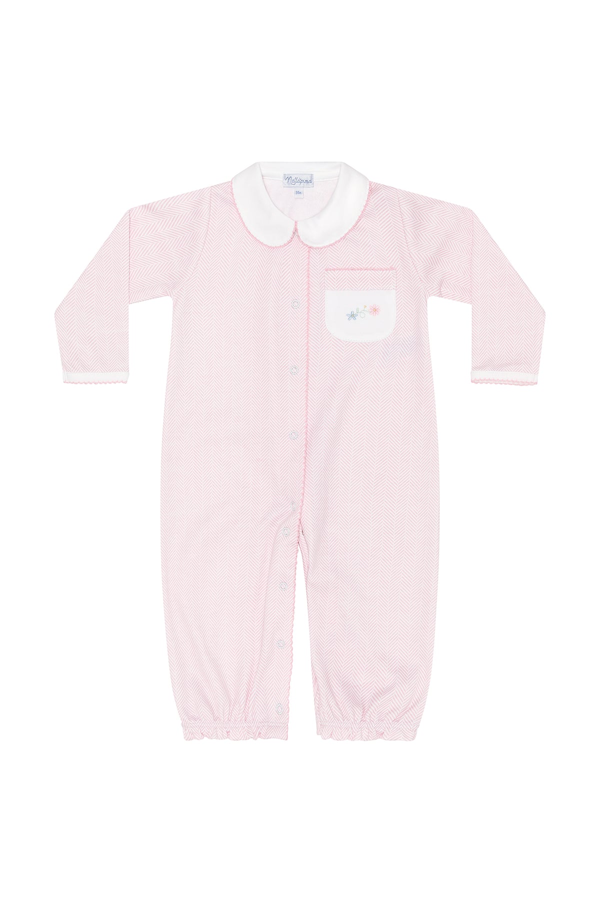 Pink Herringbone Embroidered Converter Gown